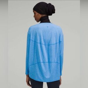 NWOT Lululemon Back in Action Long Sleeve Shirt Nulu Blue Pullover Large Top